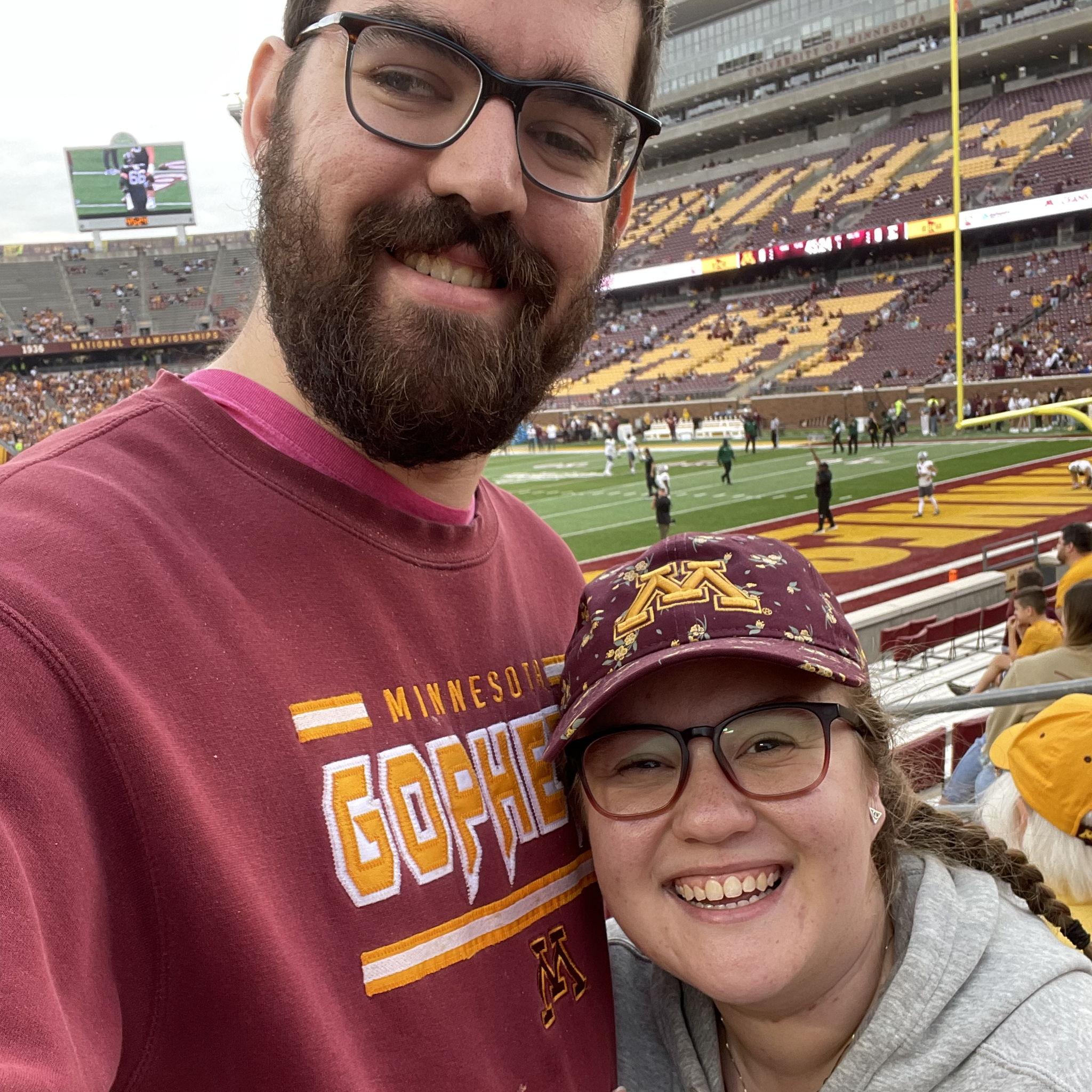 Our first Gophers football game.