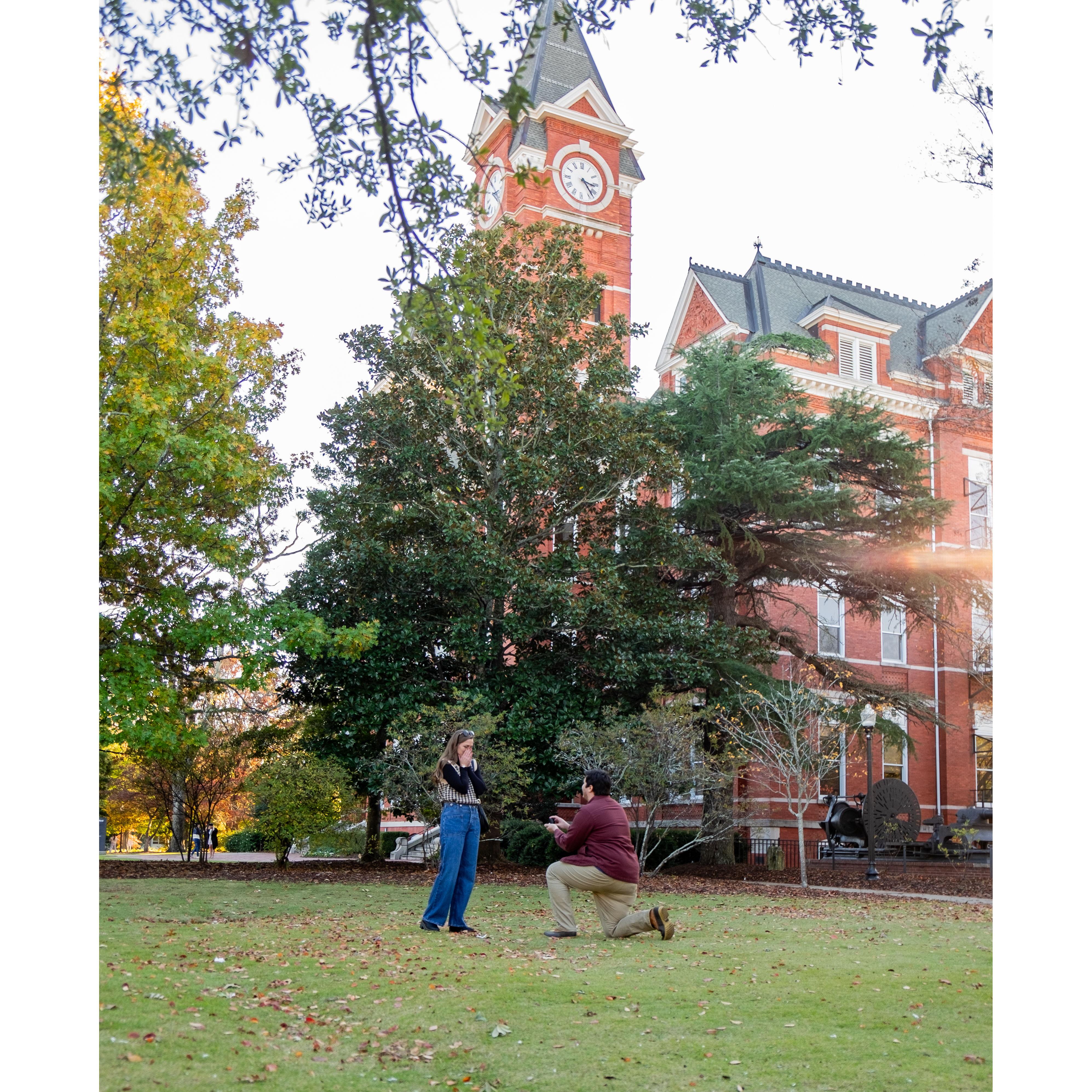 The proposal! Auburn, AL, November 29, 2024