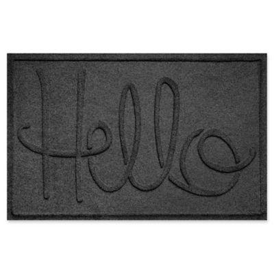 Weather Guard™ "Hello" 24-Inch x 36-Inch Door Mat in Charcoal