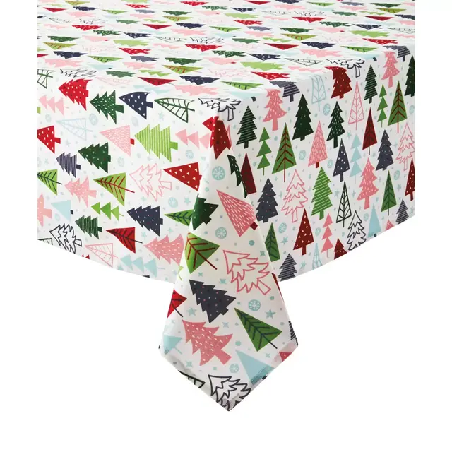 H for Happy™ Holiday Christmas Tree Forest 60-Inch x 102-Inch Oblong Tablecloth