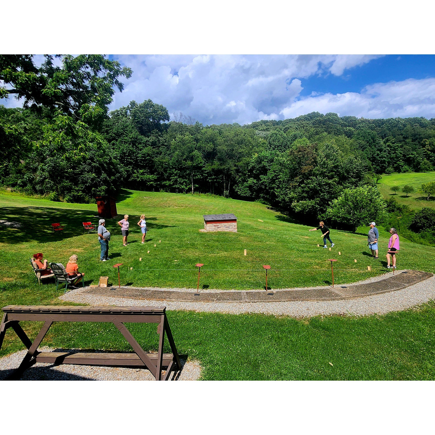 Cornhole and Hillbilly golf area