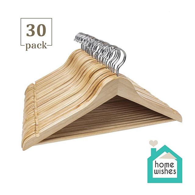 Home Wishes Clothes Hangers Wooden Hangers Ideal for Everyday Use(30 Pack)
