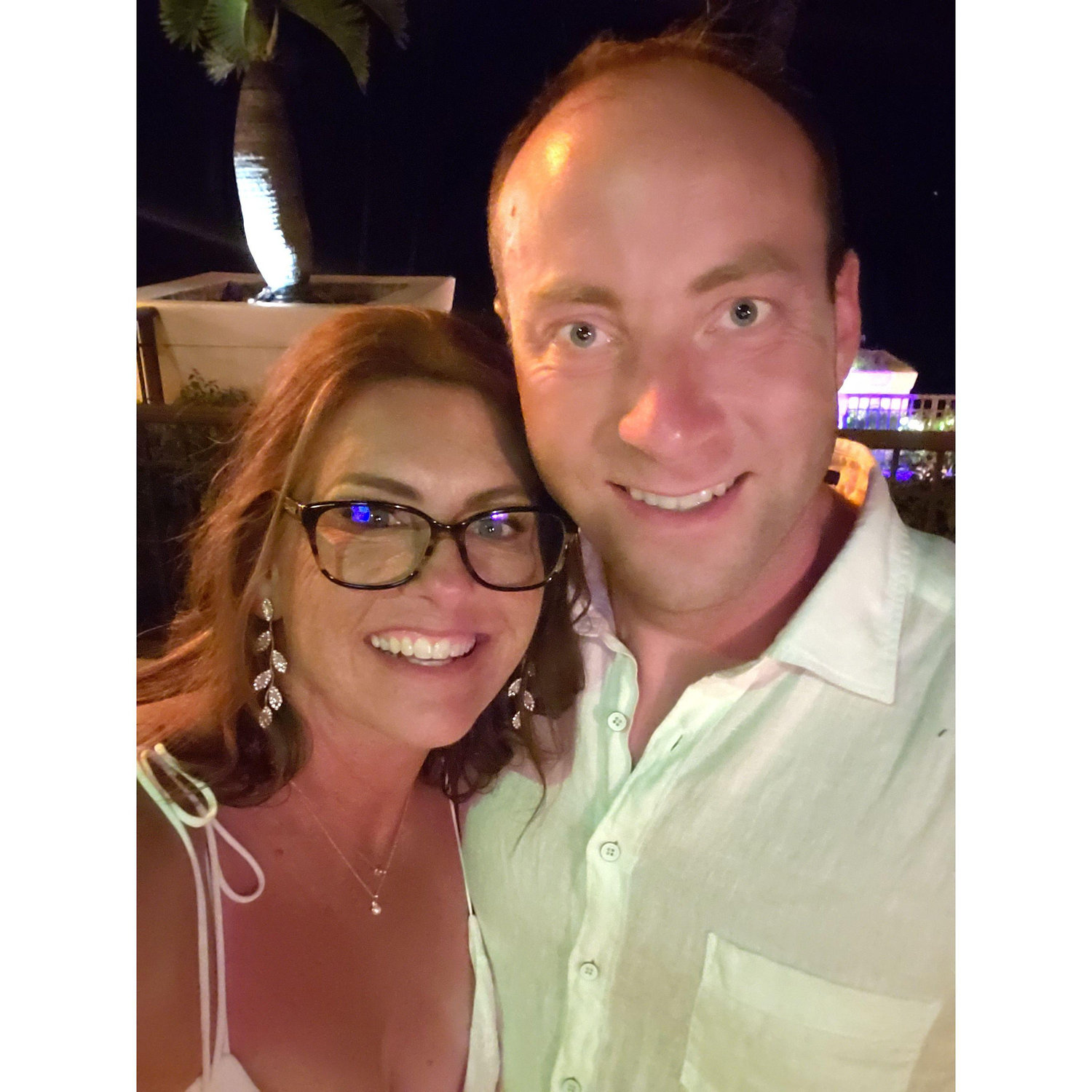 Wedding night dinner selfie