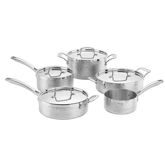 Cuisinart Hammered Collection Cookware Set, Medium, Stainless Steel