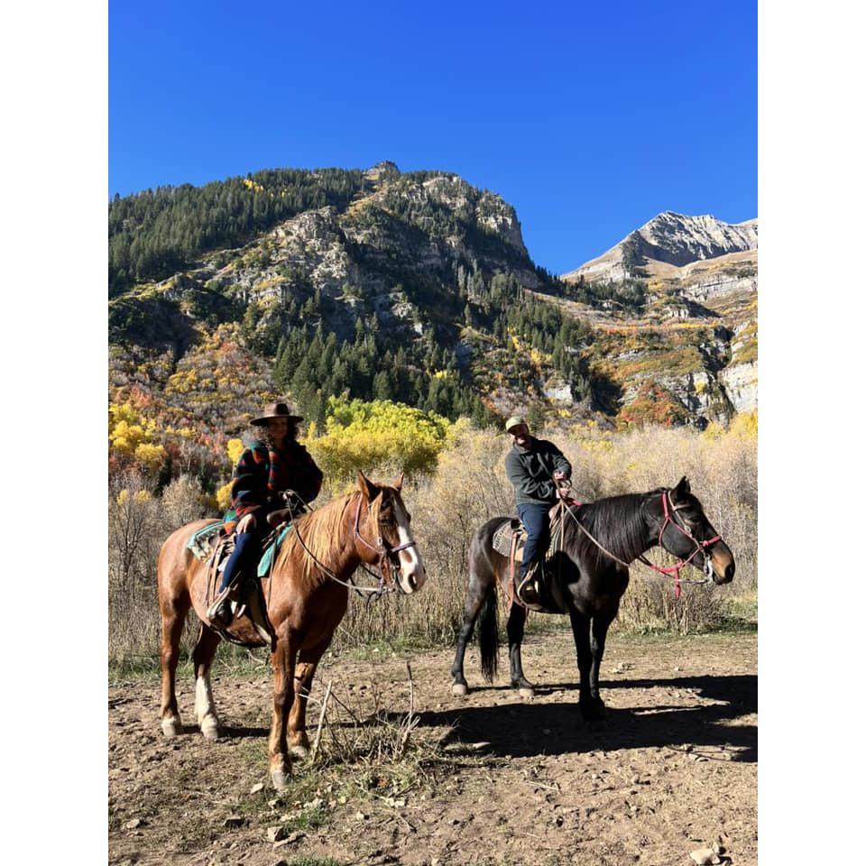 Horseback riding together outside of Park City, Utah!