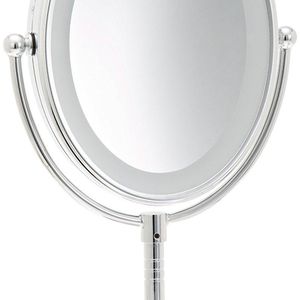Conair Oval Shaped LED Double-Sided Lighted Makeup Mirror; 1x/7x magnification; Polished Chrome Finish