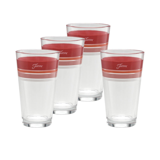 Fiesta Sunset Horizon Edgeline Tapered Cooler Glass, Set of 4