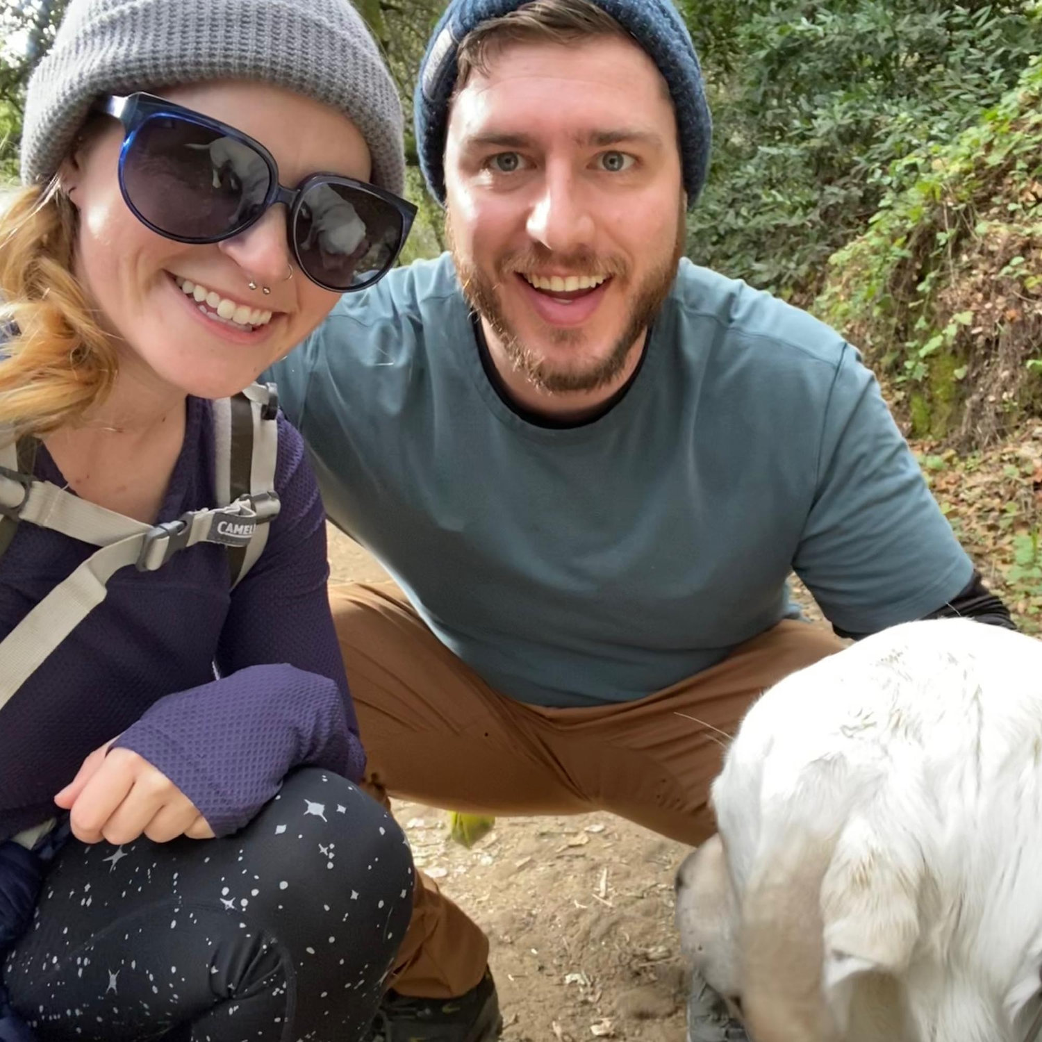 After spending New Year's Eve at a party with friends, we borrowed Gunner for a hike in the Berkeley hills. The is one of our first photographs together, and from there, the photos didn't stop.
