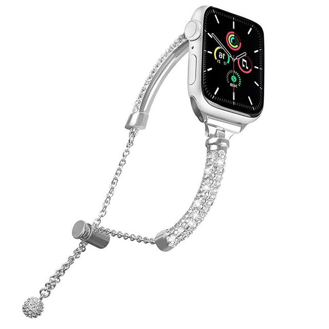 ETICIAN Luxury Bling Rhinestone Band Compatible with Apple Watch Bands Series 8/7/6/5/4/3/2/1/SE, Women Jewelry Metal Bracelet Replacement Straps for iWatch Band 38mm 40mm 41mm 42mm 44mm 45m