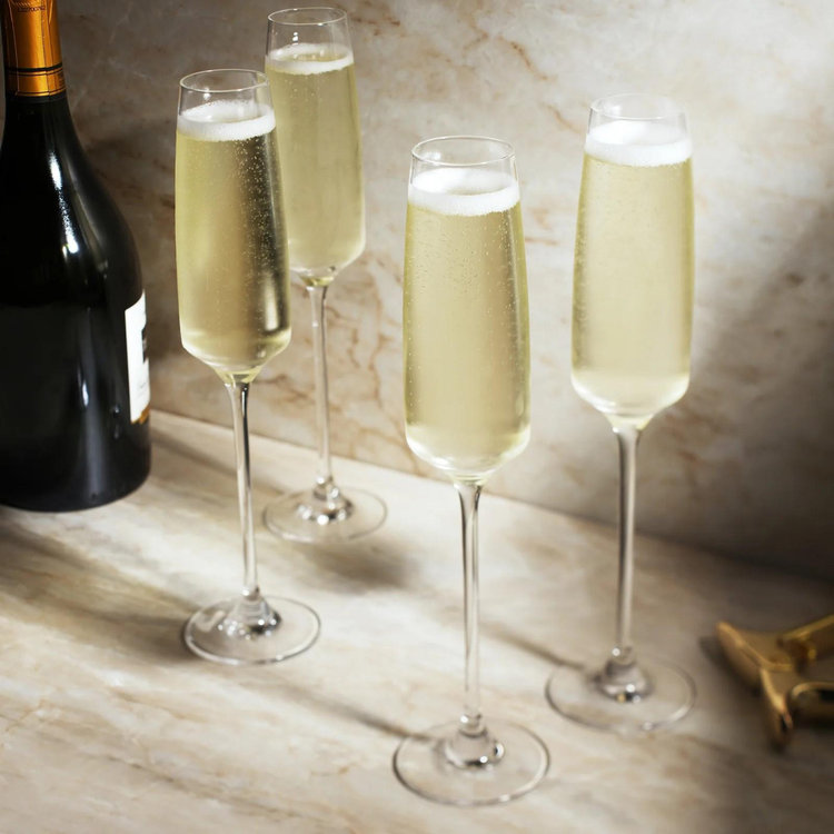 Viski, Reserve Julien Crystal Champagne Flute Glass, Set of 4 | Zola