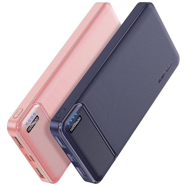 AsperX 2-Pack 10000mAh USB C Output Portable Charger Power Bank Fast Charging, Portable Battery Bank External Battery Pack for iPhone, Samsung, Google LG and Heated Vest