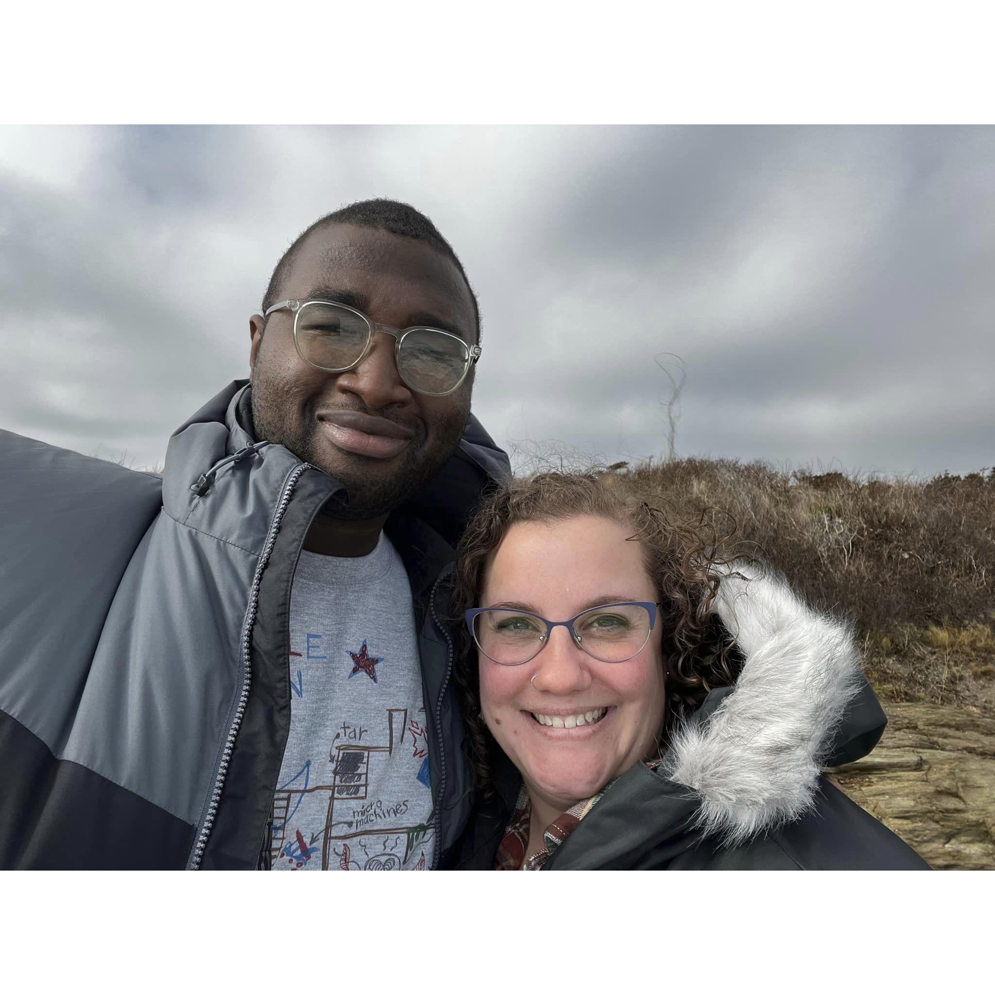 Nicole took Jaylyn on a tour of her favorite places in Rhode Island. This was taken at Beavertail State Park in December 2021.