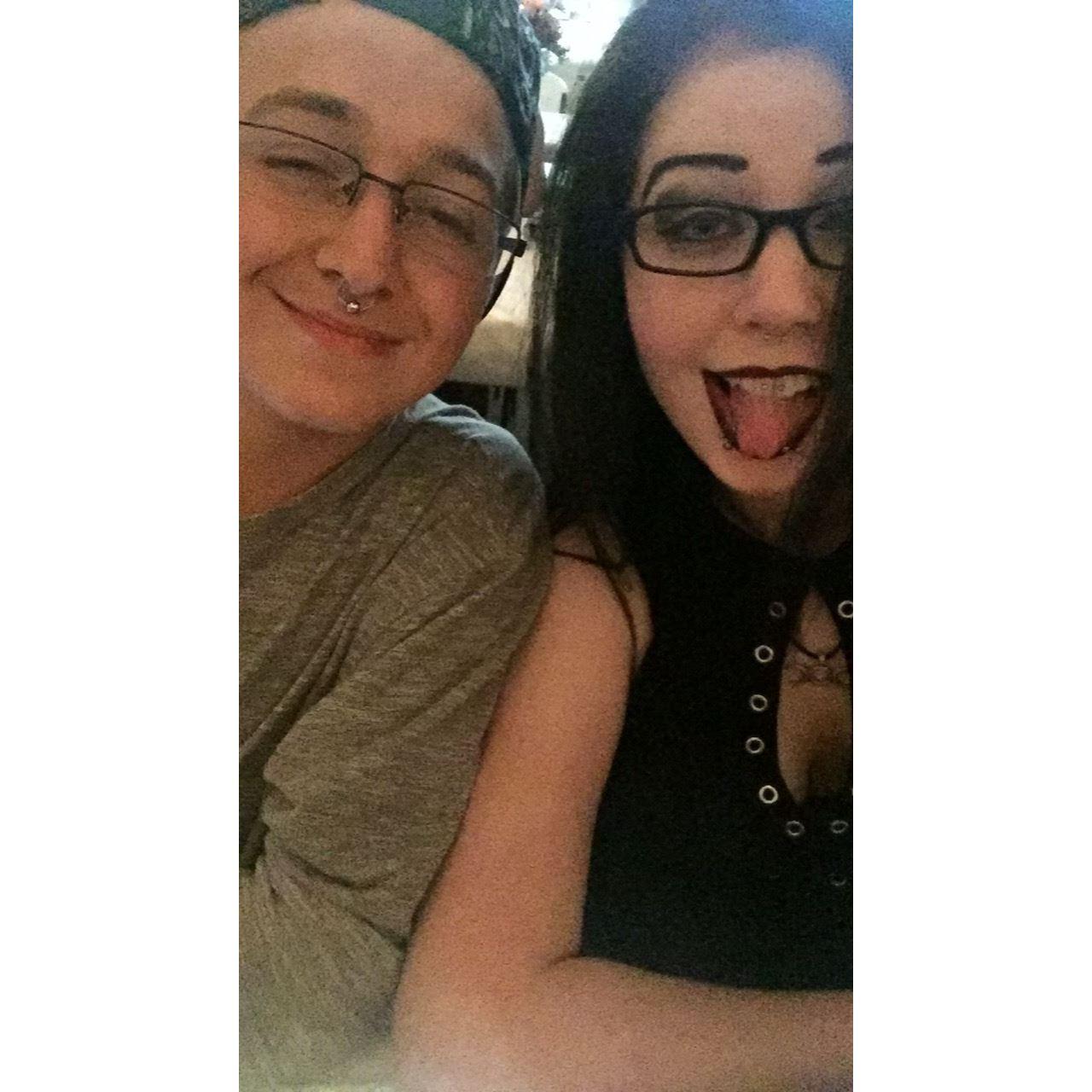 Our first photo together, taken a few days before we made it official.