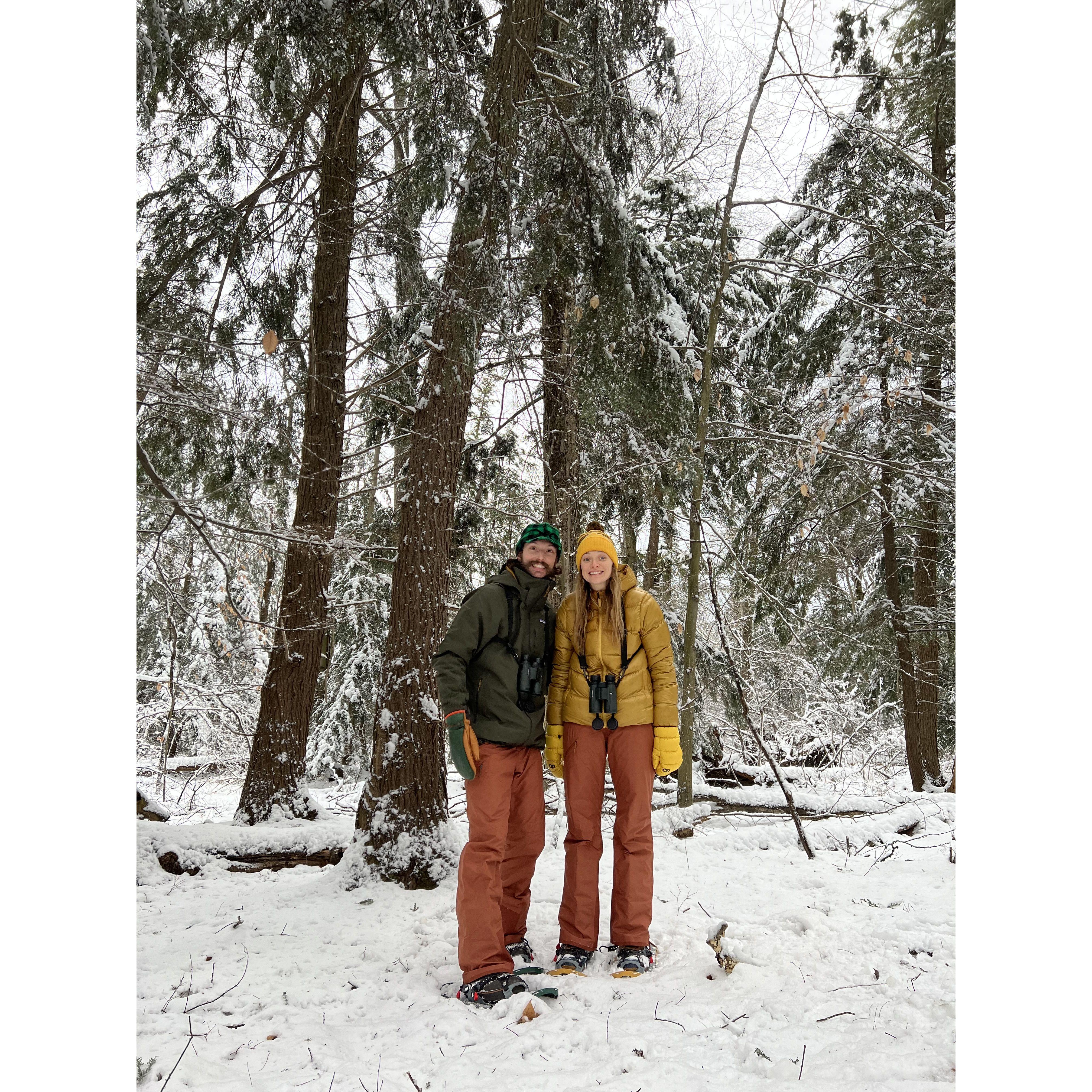 Snowshoeing in the backyard - January, 2024