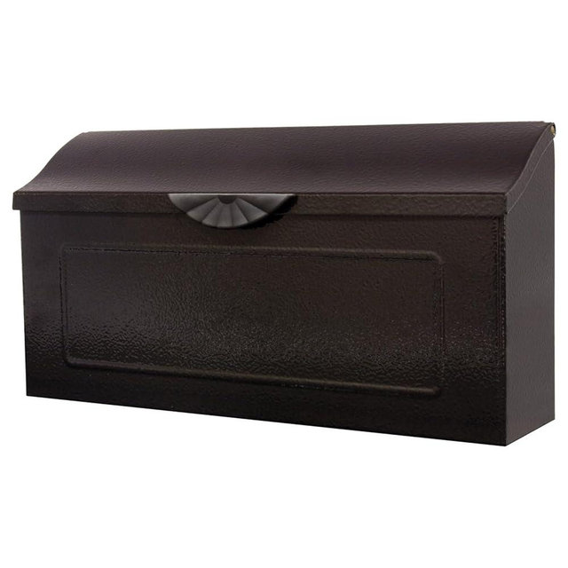 Architectural Mailboxes Amboy™ Wall-Mounted Mailbox for Outside, Rust-Resistant Galvanized Steel Metal Medium Mail Box, Black