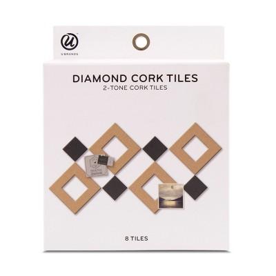 UBrands - Ubrands Mini diamond Bulletin Boards - Dual Sided Cork & EVA Foam - 6ct