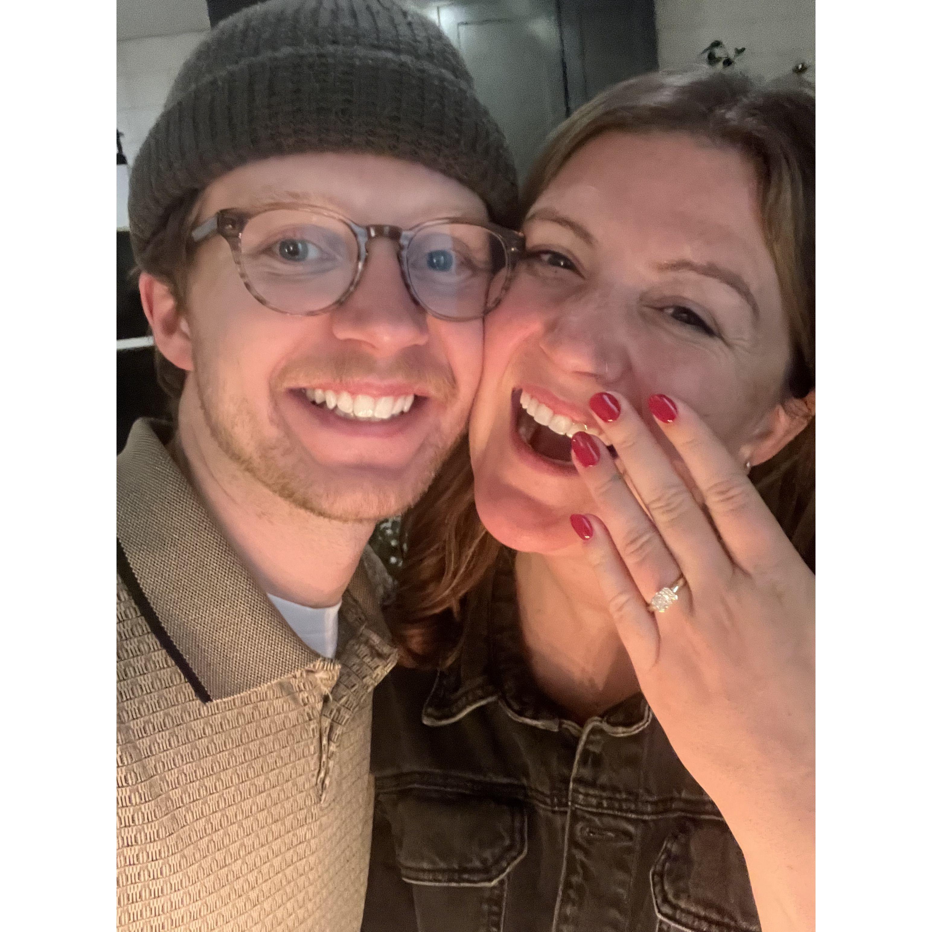 Engaged! One week after Joel bought a house!