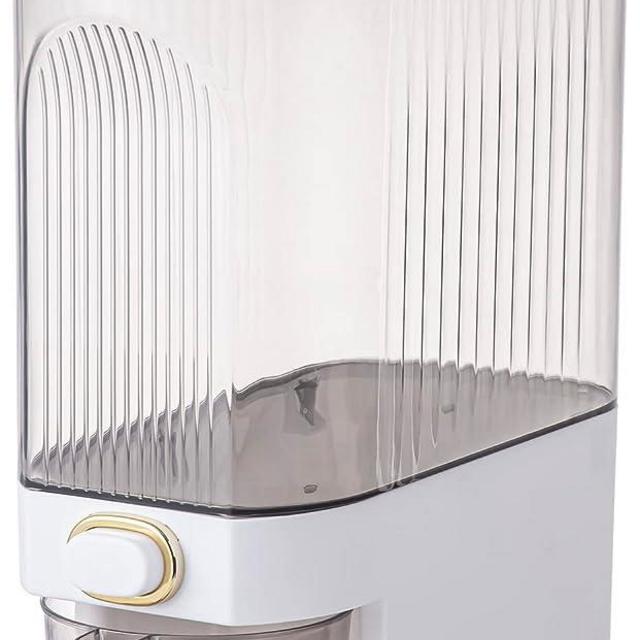 Sooyee Clear Rice Dispenser, Large Cereal Dispenser with Lid Time Scale, Measuring Cylinder Moisture Proof Airtight Food Dispenser Bucket for Rice, Corn,Coffee Bean,Grain,Soybean & Oatmeal,25 Lbs