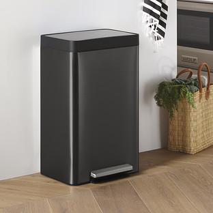 Kohler Black Stainless Steel 13 gal. Step Trash Can