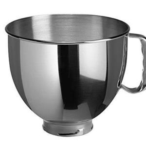 KitchenAid K5THSBP Tilt-Head Mixer Bowl with Handle, Polished Stainless Steel, Polished Stainless Steel, 5-Quart