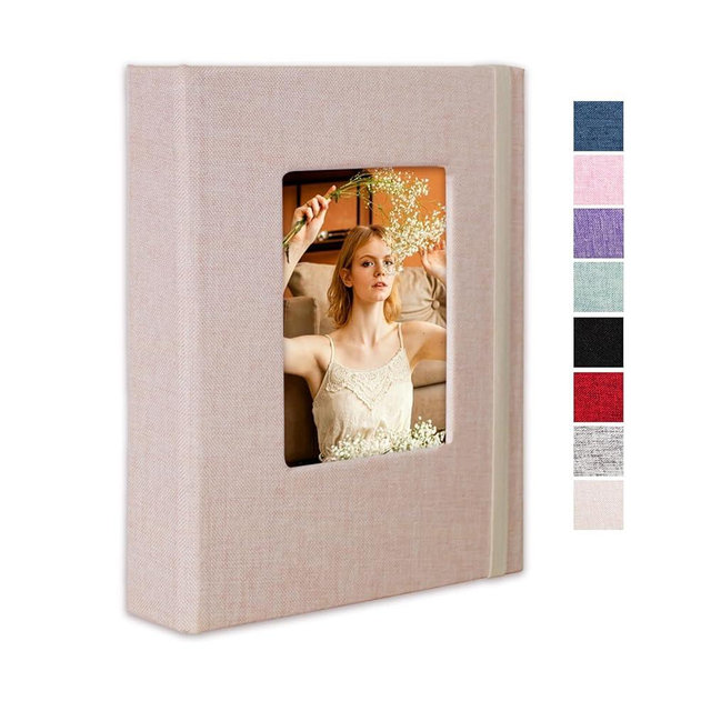 Small Photo Album 5x7 Linen Picture Book, Each Mini 26-Page Album Holds 52 Photos, Art Presentation Folder for Postcards & Picture Storage