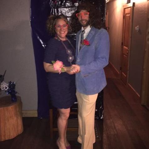 Our friends love to throw themed parties - this one was an '80's Prom' party #superbowlweekend