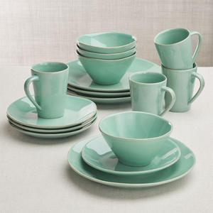 Marin 16-Piece Aqua Dinnerware Set