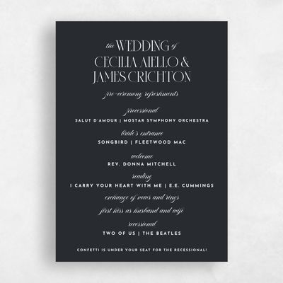 Ebony, Black Wedding Program - Milan