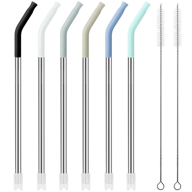 Soledea 30 oz Straight Metal Straws with Silicone Tip for 30 oz Tumbler, Stainless Steel Reusable Drinking Metal Straw for YETI, STANLEY, US Acrylio, BJPKPK, Simple Modern and so on