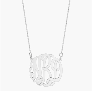Medium Fulton Classic Monogram Necklace-Silver