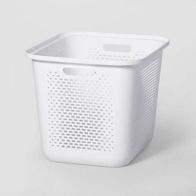 Tall Sliding Storage Bin Matte Plastic White - Brightroom™