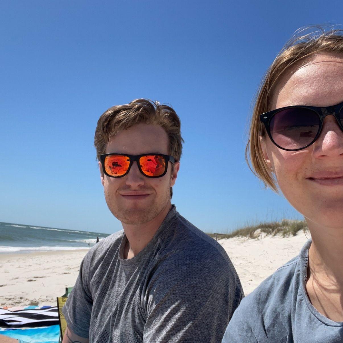 March 2022: Celebrating our first anniversary at Gulf Shores, AL