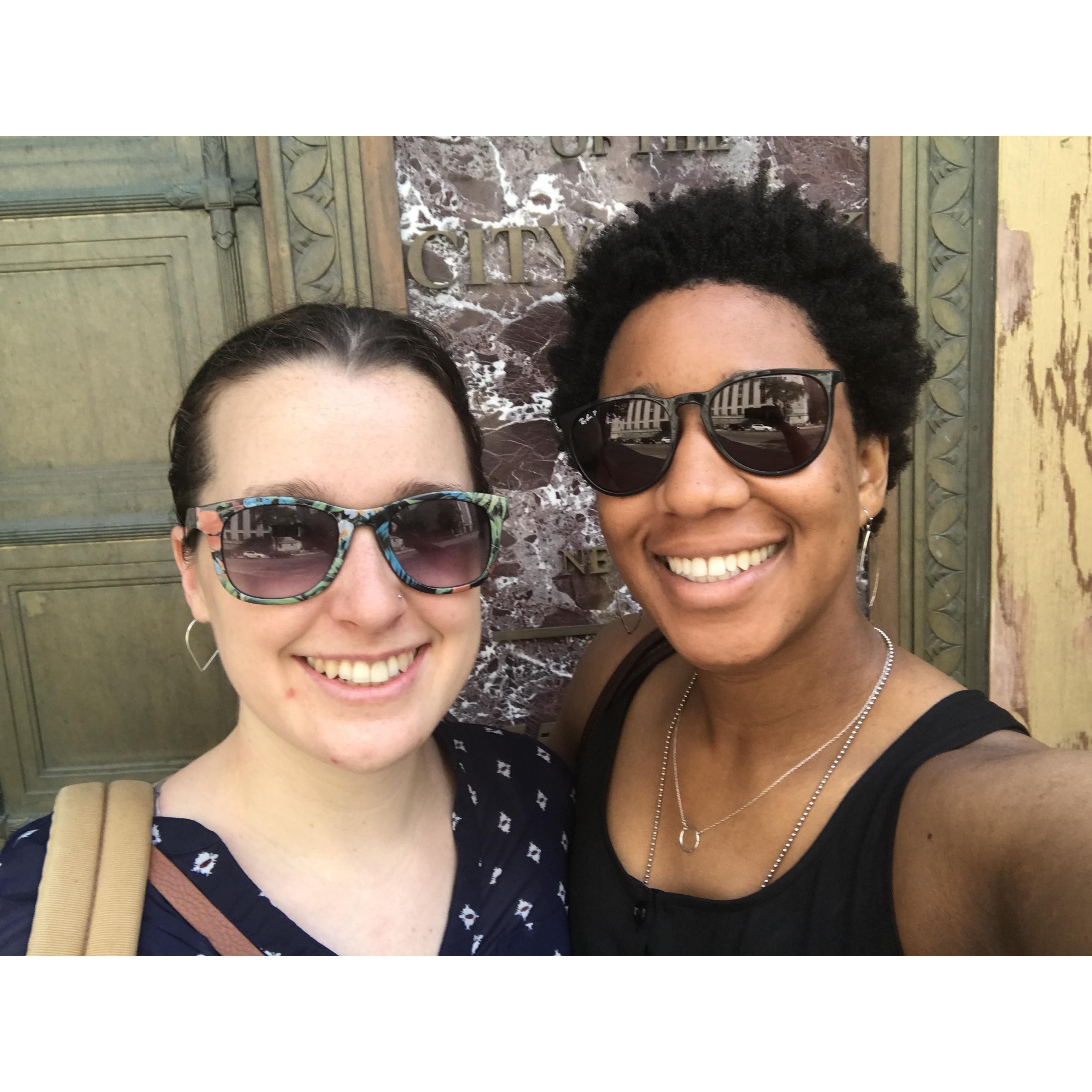 Outside the courthouse downtown Manhattan, minutes after we officially became domestic partners!
