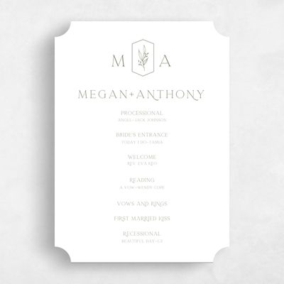 White Ticket Wedding Program - Eldridge