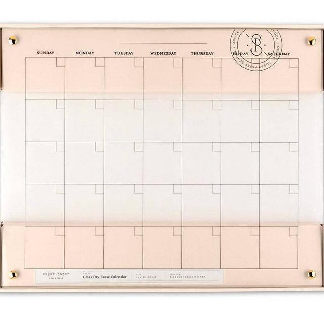20" x 16" Glass Dry Erase Calendar - Sugar Paper Essentials™