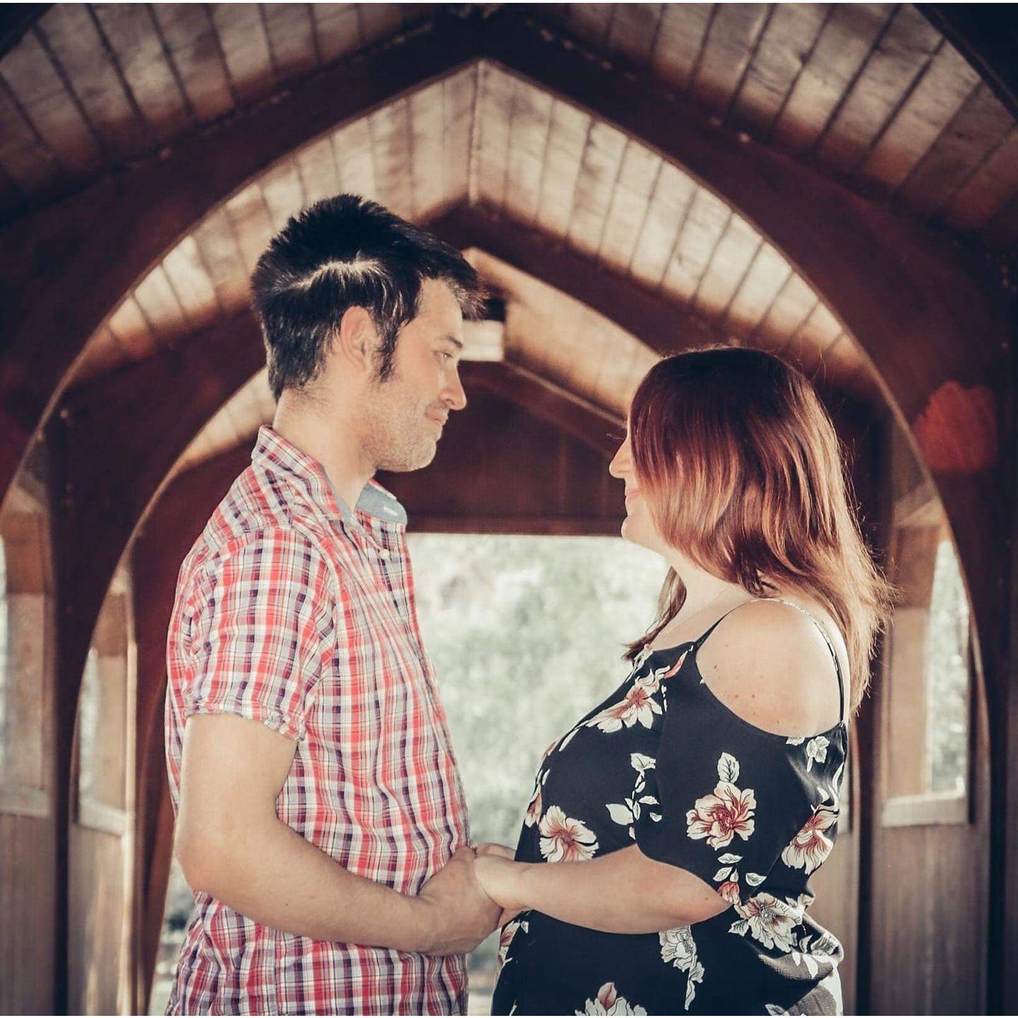Engagement photo taken at Lakeside Park in Fond du Lac