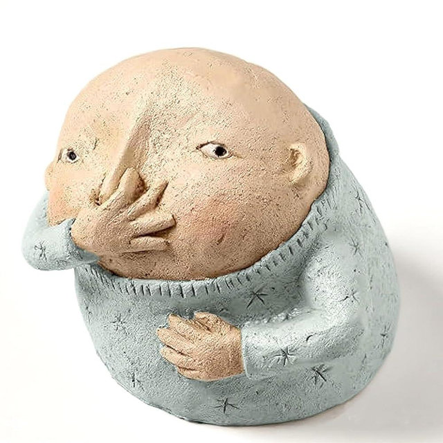 Boy Holding Nose Bathroom Statue: Funny Boys Bedroom Decor for Shelf Sitters - Quirky Toilet Sculptures and Figurines,Cute