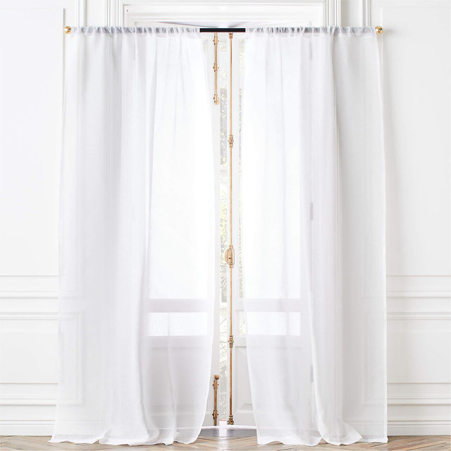 White Linen Sheer Window Curtain Panel 48"x84"