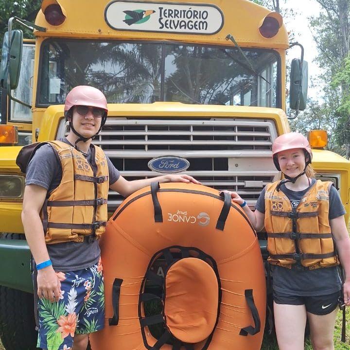 Right before tubing down a river in Brazil.