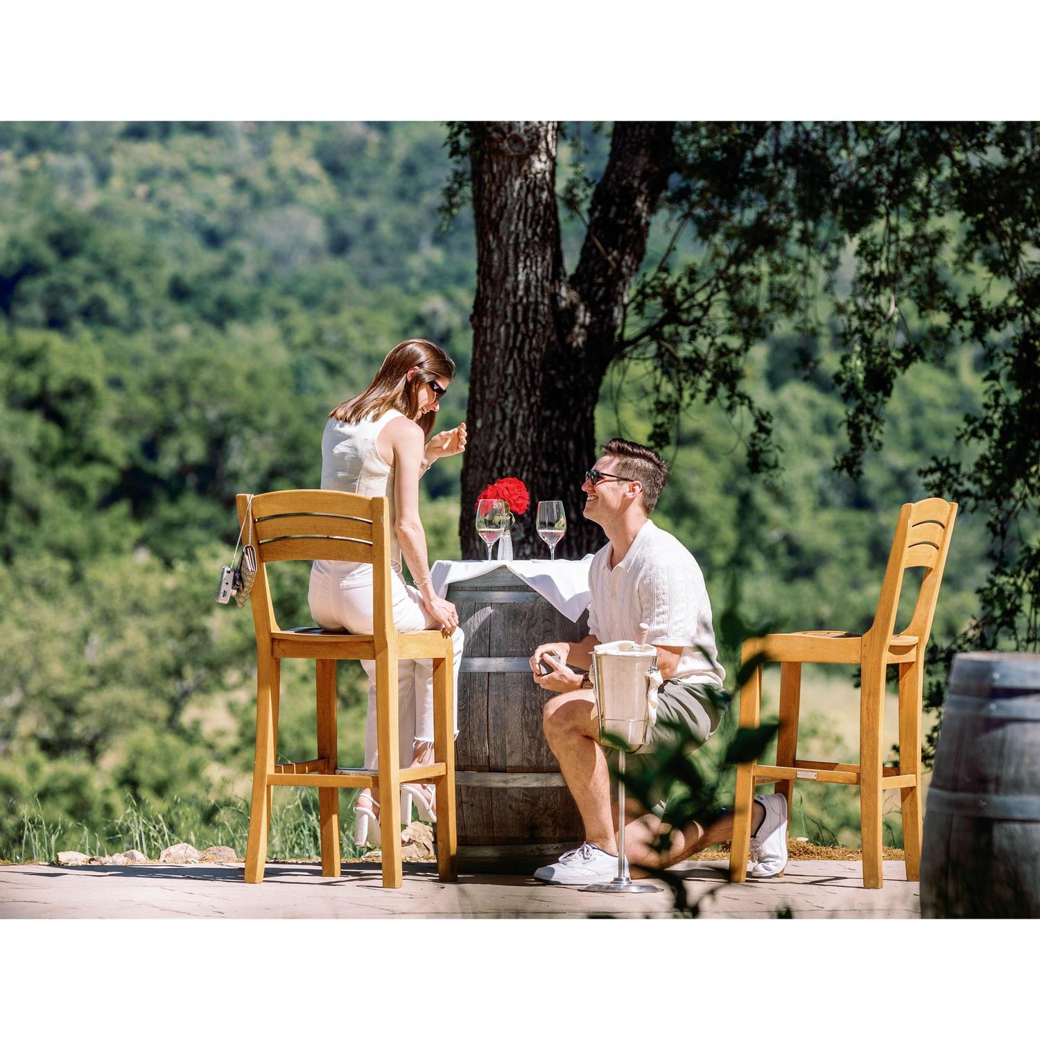 The proposal at JUSTIN winery in Paso Robles