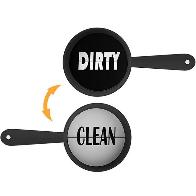 Dishwasher Clean Dirty Sign Magnet Free Cute Pan Design ø3.2" Clean Dirty Indicator for Dishwasher Removable Strong Double Sided Adhesives by YouRfocus