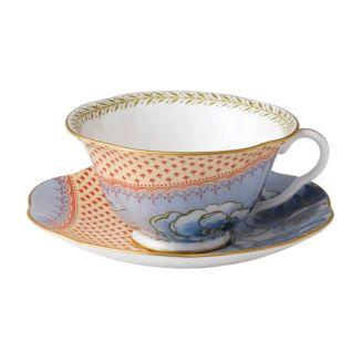 Wedgwood Butterfly Bloom Blue Peony Cup & Saucer