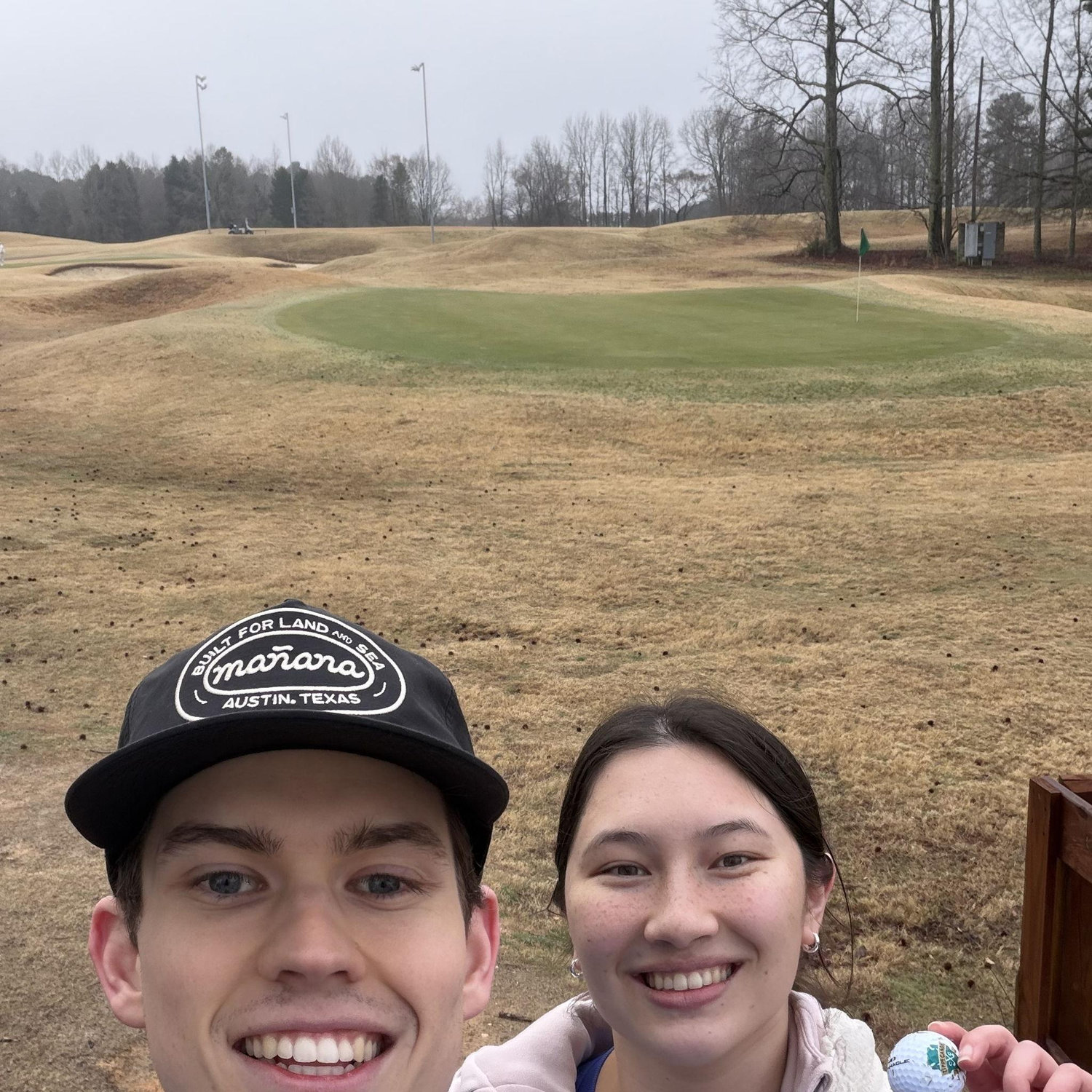 Golfing together for the first time (Elana's first time ever)