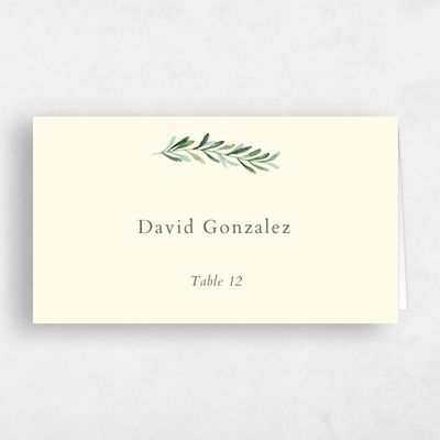 Cream, Yellow Wedding Place Card - Eastwick