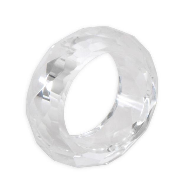 Saro Lifestyle Crystal Round Napkin Rings in Clear (Set of 4)