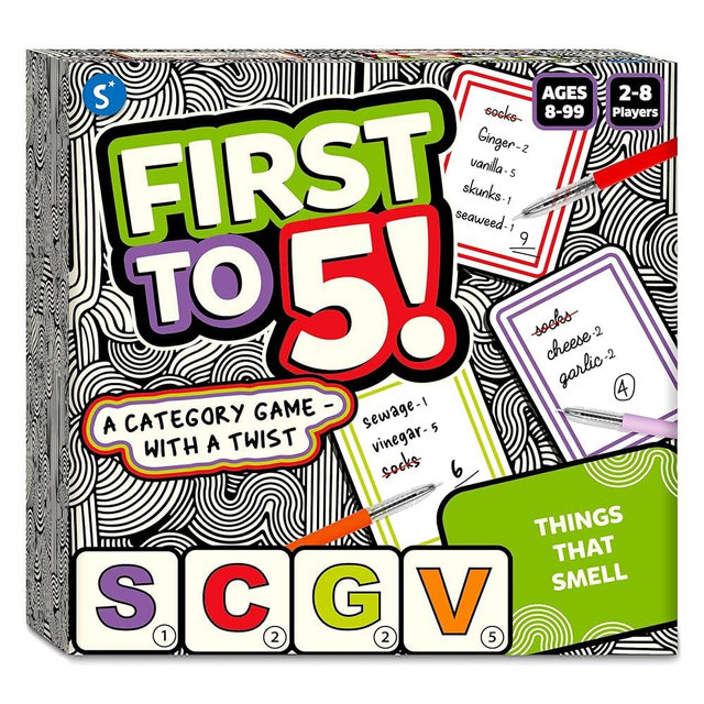 Skillmatics Board & Card Game - First to 5, Category Game with a Twist, Quick Thinking, Perfect for Parties, Christmas, Family Game Nights, Gifts for Kids, Teens, Adults, Ages 8, 9, 10 & Up