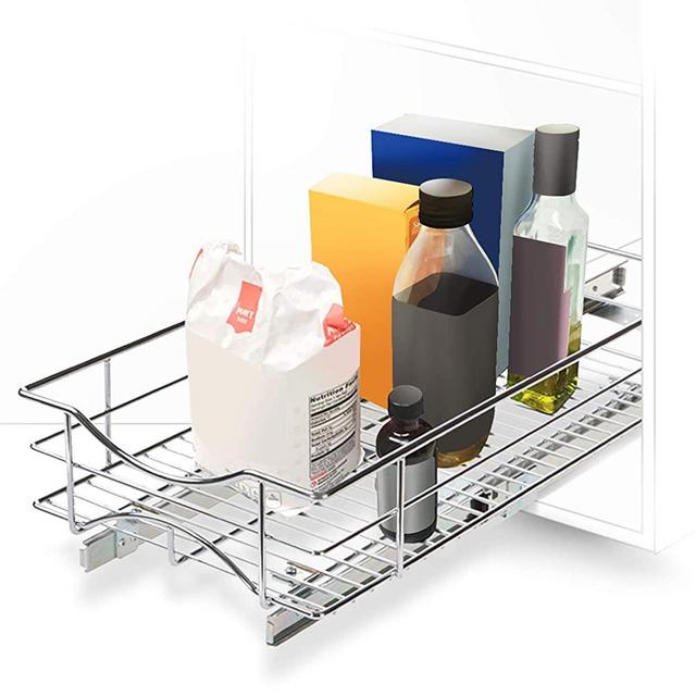 Home Zone Living Pull Out Drawer Cabinet Organizer, 11" W x 21" D