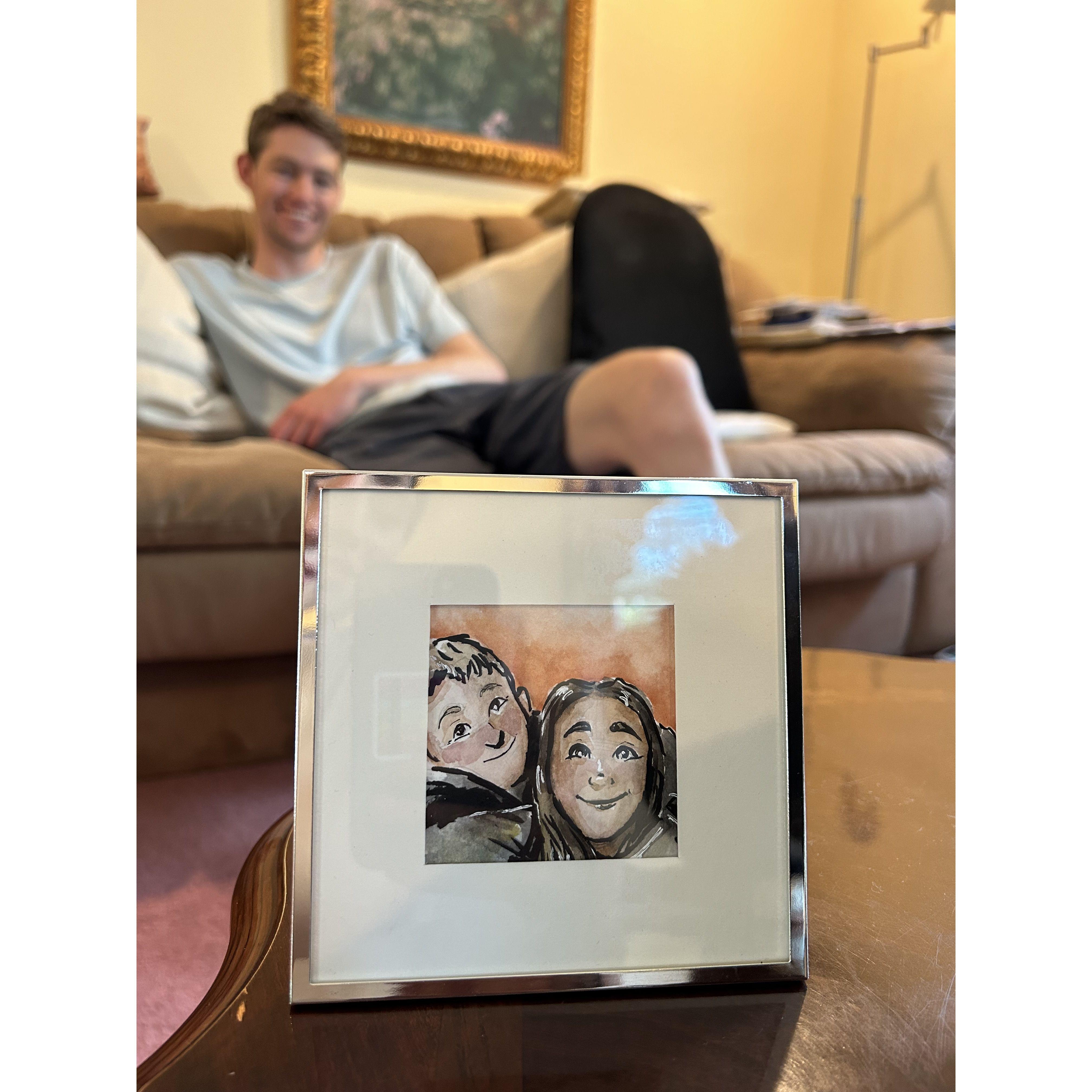 Painting of us from flea market in Somerville, MA 🖼️