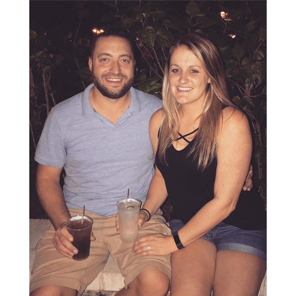 We spent the night we got engaged dancing, drinking, and celebrating with his parents in Florida.