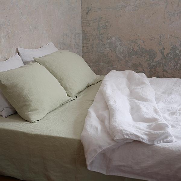 Optical White Linen Duvet Stone Washed- Queen